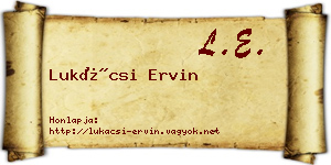Lukácsi Ervin névjegykártya